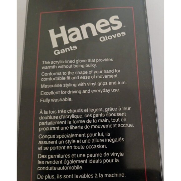 Vintage 1990 Hanes Mens Gloves Gray Size Medium Nylon Blend RARE in Original Box - Picture 5 of 11